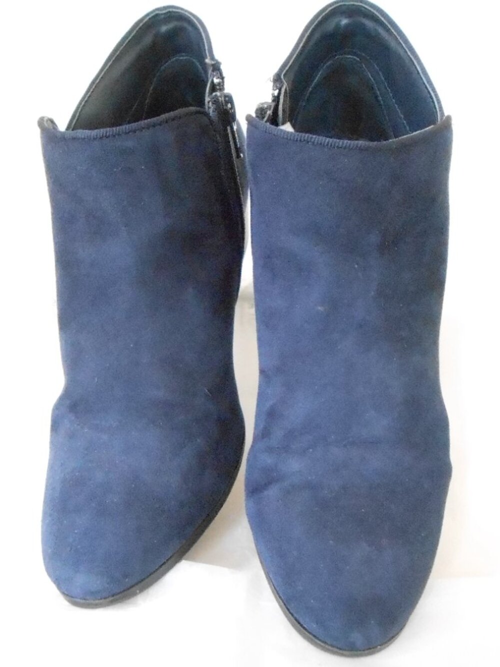 Style & Co WileyYF Women's Blue Faux Suede Ankle Zip 1.5" Heel Boots Size-8M